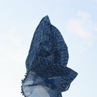 hand block printed indigo mul stoles