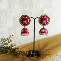 Fuschia Meena Earrings