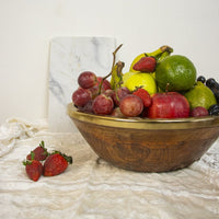 Fruit Bowl (Wood & Brass )