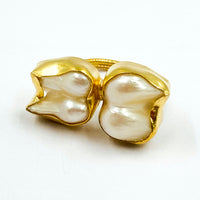 Twin Mother of Pearl Ring