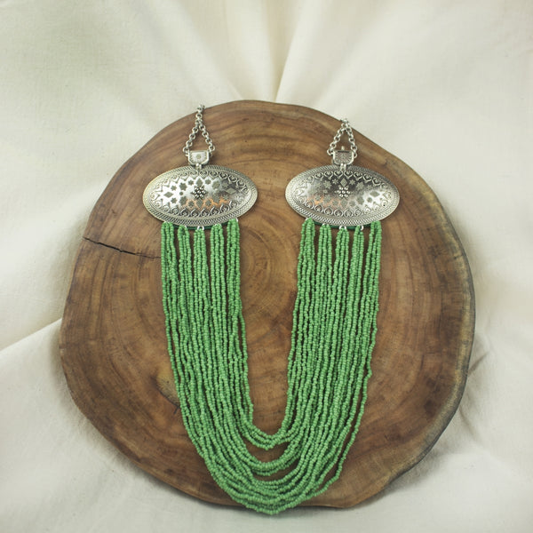 Oxidized necklace (green)