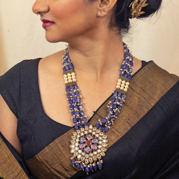 Kundan neckpiece (blue)