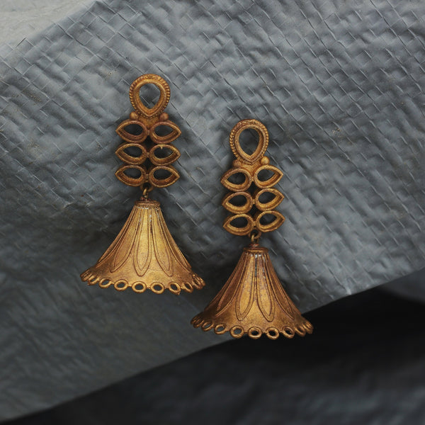 Temple Earrings (Hammered Brass)