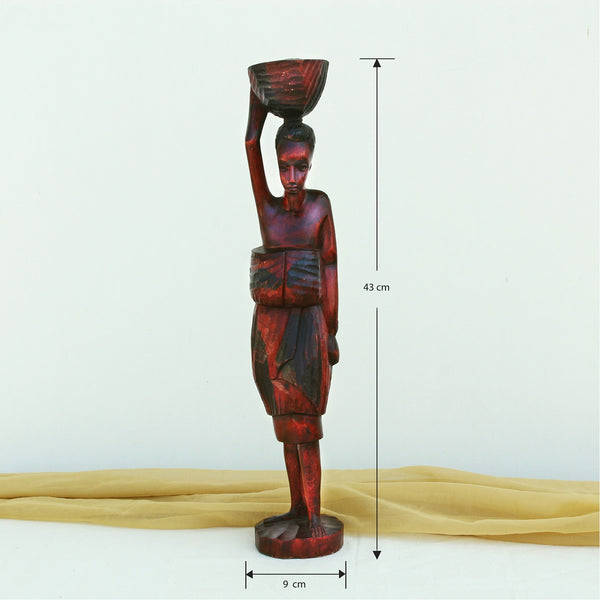 Wooden tribal woman for home decor